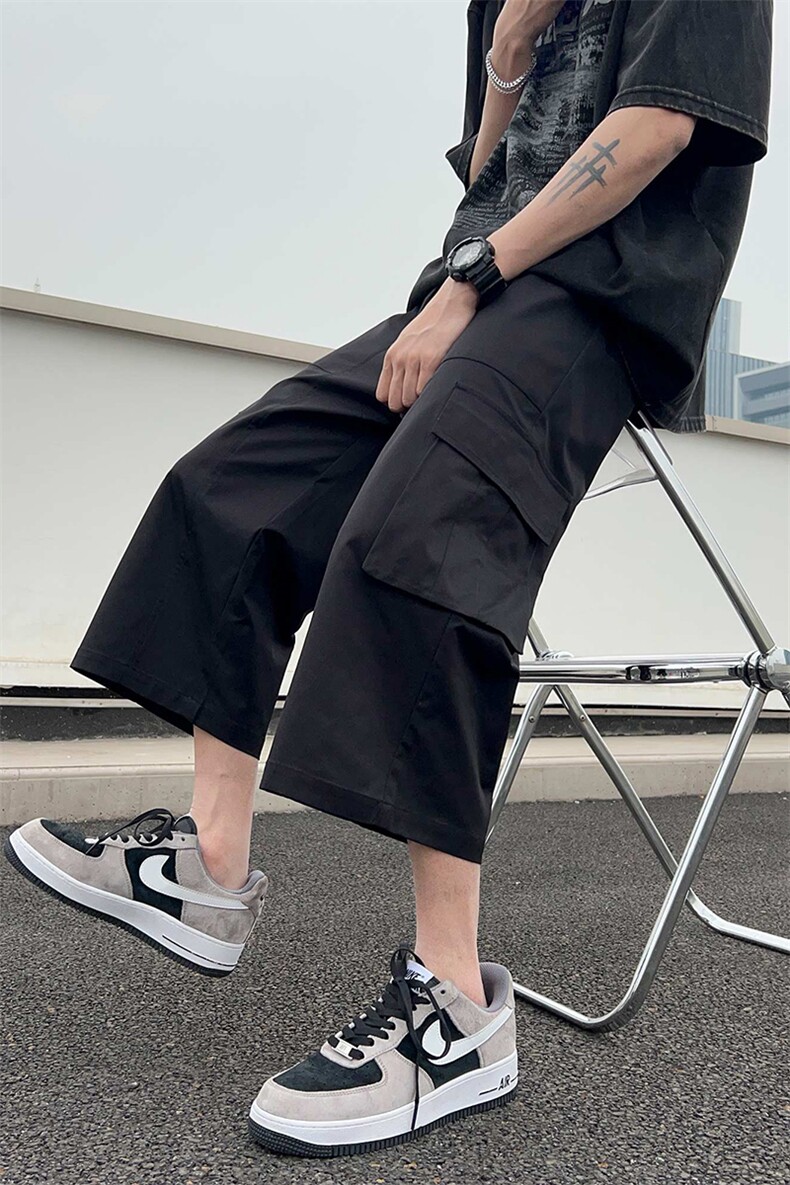工装短裤男夏季美式高街伐木裤子宽松阔腿七分裤-A1055TP30控58,男装牛仔裤,电商B241
