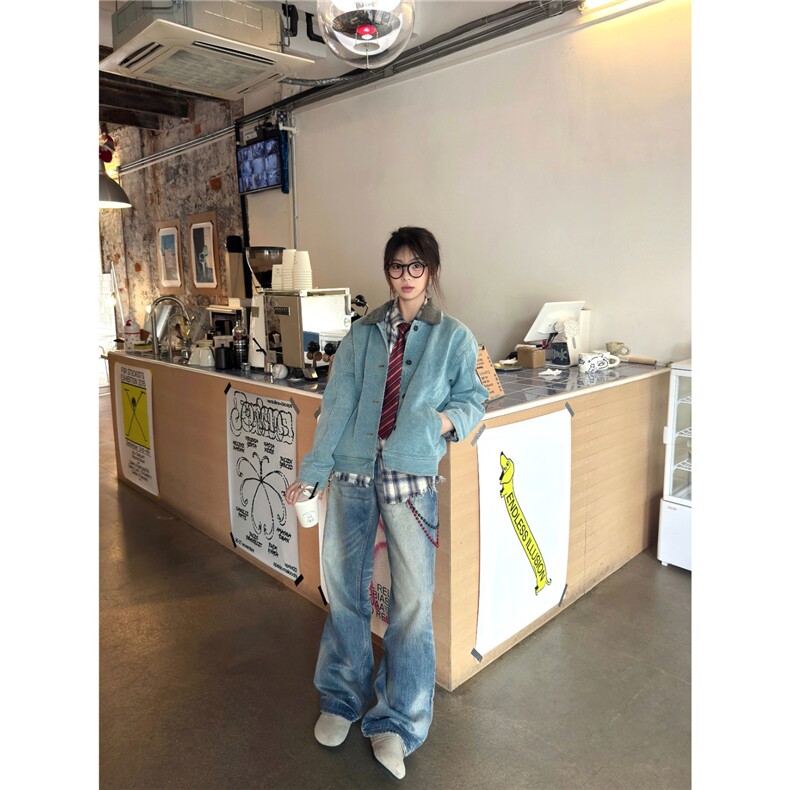 简约气质时尚潮流文艺日系小马丁帆布外套纯棉外套新款HH8826P70,女装短外套,星座1013-5