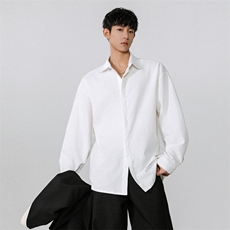 2025春季新款男士纯色长袖衬衫情侣百搭白衬衣CS06特P35，男装衬衫，电商B220