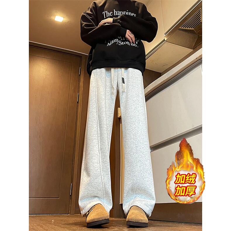 加绒加厚折痕立体裁剪弯刀裤运动卫裤A494特P49控88,男装休闲裤,电商A309