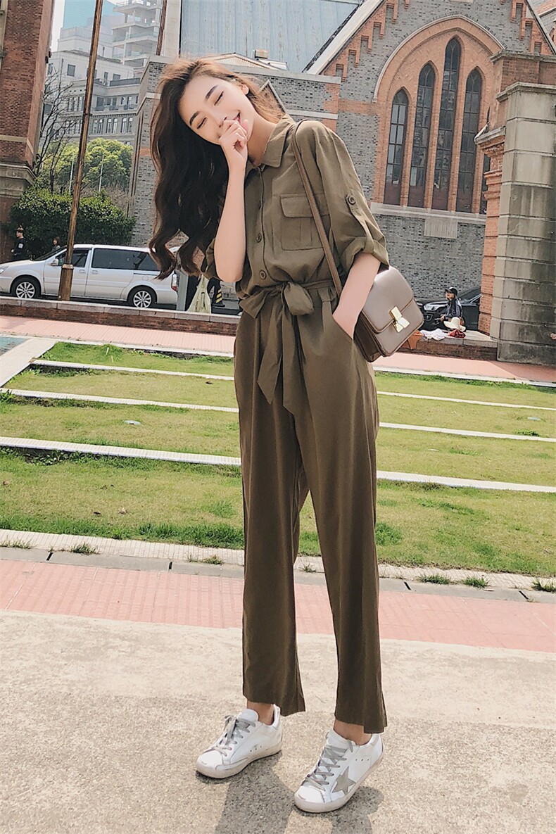 2021夏季新款军绿色连体裤8605-7023,女装连体裤,浙宝225
