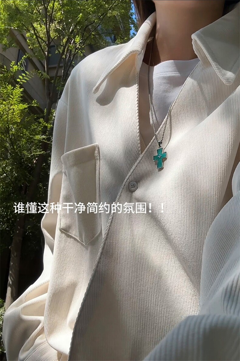 26春款不对称领口小众个性休闲衬衣宽松潮搭上衣HY870TP48控78,男装衬衫,电商A102B