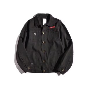 1506-1/JX061/P45牛仔外套男潮牌工装夹克干活耐磨脏劳保工作服图片