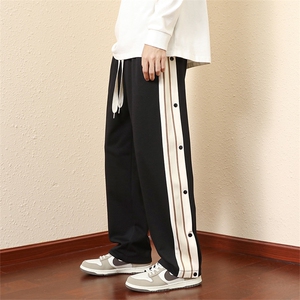 新款男冬季百搭条纹直筒港风休闲裤GD8510-P50控78图片