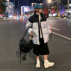 卡通印花小怪兽皮卡丘情侣学生短款轻薄拼色得物羽绒服男，男装羽绒服，星座301D-4(原星座1004-4）