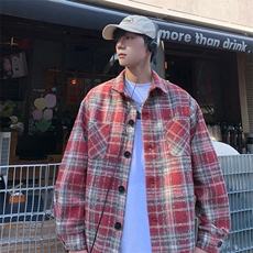 小香风衬衫夹克外套复古拼色潮牌休闲情侣宽松C2166-P40【特价】，男装夹克，电商A007