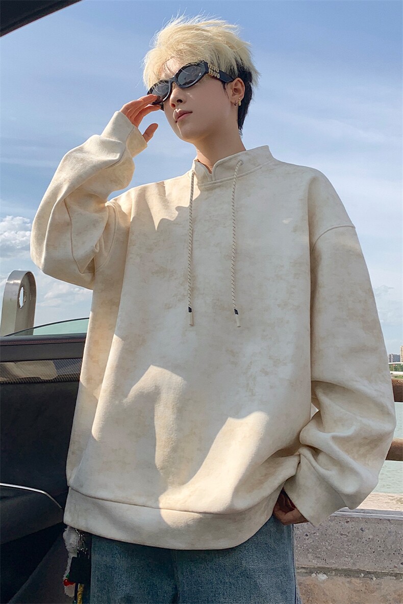 德绒乱花半高领卫衣抽绳款W865-P38,男装卫衣,星座210-1