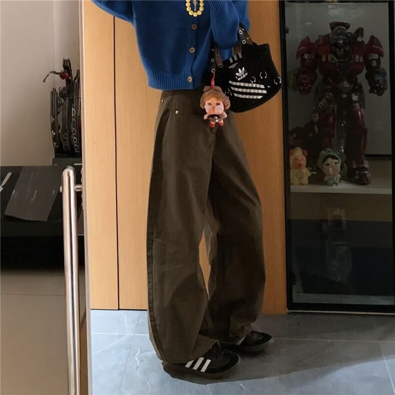 男士休闲裤男春秋款宽松直筒裤子痞帅长裤男裤 网 B130-P47图片