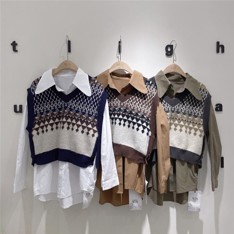 衬衫两件套，冬天打底，女装衬衫，V/A