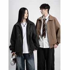 网图同款美式翻领纹理感PU皮夹克皮衣机车服外套JK508-P90，男装皮衣，星座1213