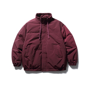 南夏乔装2025冬款纯色基础款立领抽绳羽绒服日系复古保暖面包服男图片
