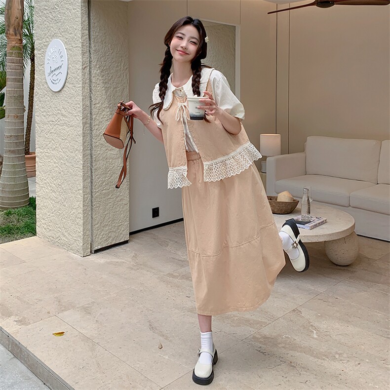 夏季新品 甜美风无袖蕾丝马甲半裙两件套2C285 1809 P135 K198图片