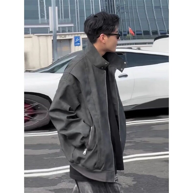 美式立领皮衣外套哈灵顿夹克机车风棒球服JK639特P73,男装夹克,星座908-1