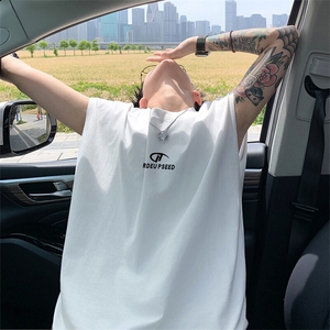 可48小时发货支持抖音得物来样二开240克重磅美式纯棉背心无袖t恤图片