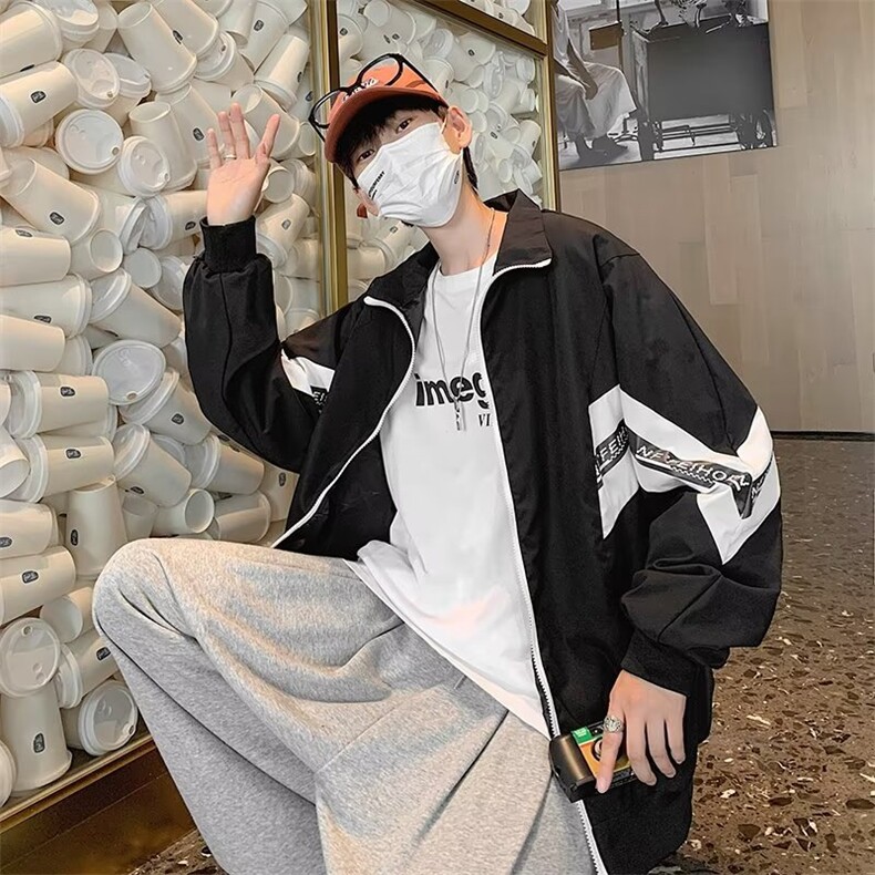高品质春秋季男士外套2024新款潮牌百搭拼接上衣服宽松JD30-P55图片
