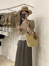 小香花边短袖，其它，唇蔻