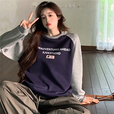 EE074-P65卫衣男女情侣薄款2024潮插肩袖宽松设计感圆领韩版上衣，男装卫衣，星座911-3