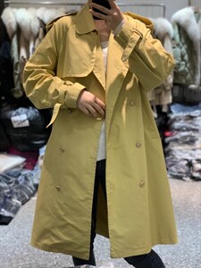 2022年春季欧美气质修身过膝高端大衣外套潮图片