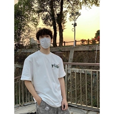 网图有货美式花卉刺绣短袖T恤男女休闲宽松情侣纯棉上衣A671-P35，男装T恤，星座1505