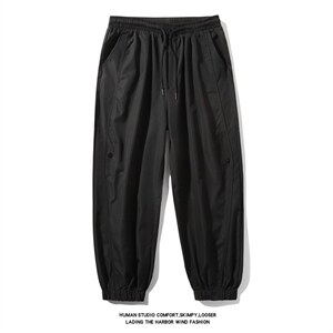 平铺 潮流哈伦休闲裤男士锥形裤小脚萝卜裤松紧束脚裤 AK26P45图片