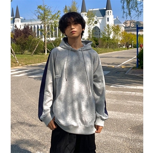 大货已出拼色百搭秋季连帽卫衣男宽松914-4-WY32-P68控88非网图图片