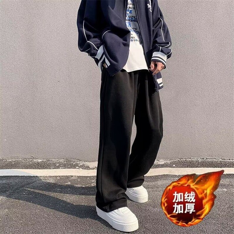 休闲西装裤男2024新款秋冬宽松痞帅西裤垂坠感直筒长裤KZ120,男装西裤,星座1116A-1（原606A）