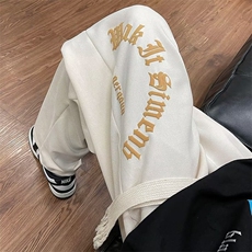 美式高级感男春秋麂皮绒高街ins潮牌休闲裤宽松运动裤K2696-P37，男装休闲裤，星座412