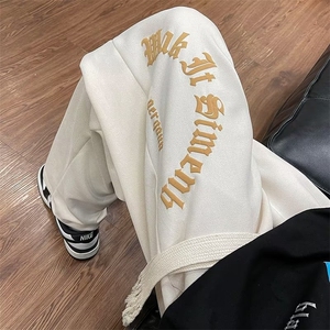 美式高级感男春秋麂皮绒高街ins潮牌休闲裤宽松运动裤K2696-P37图片