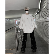 405A美式高街小众个性金属设计拉链圆领卫衣WY802-P68控88，男装卫衣，星座405A