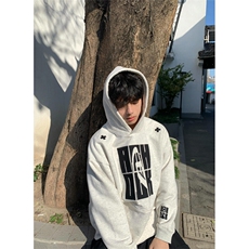 网图有货刺绣字母连帽华棉宽松卫衣男女A835-常规P49加绒P54，男装卫衣，星座1505