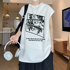 卡通坎肩无袖背心男夏季美式重磅宽松韩版ins风潮牌t恤ST223-P30，男装背心/马甲，星座412