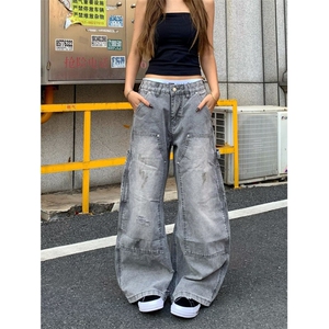 现货。牛仔裤男宽松2026新款痞帅伐木裤子RK3365-P57图片