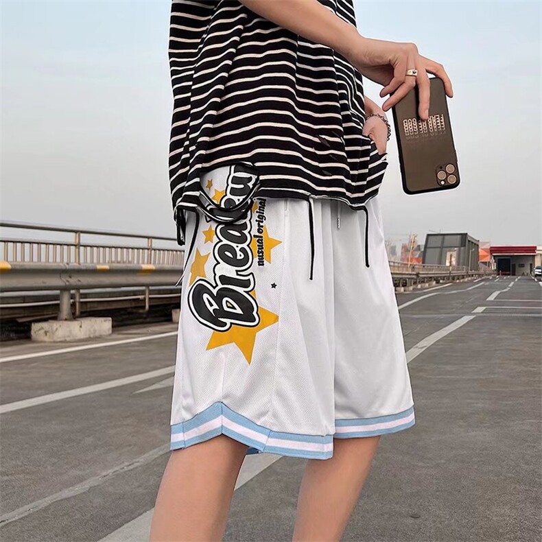 2022新款星星印花短裤男女同款运动裤嘻哈五分裤GK26P24,男装休闲裤,星座1116-2