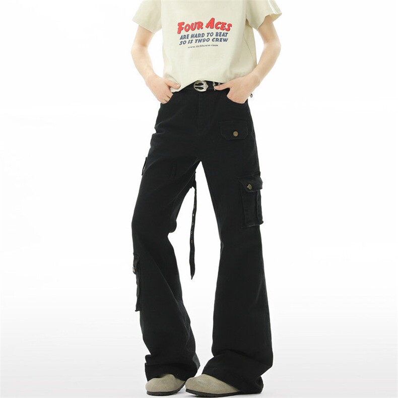 (现货)611-3 BK3034 特价P52 美式高街重工微喇工装牛仔裤图片