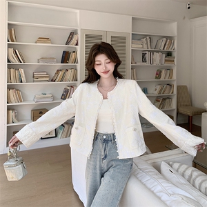 新中式刺绣亮片苎麻短外套女2025春季新款重工蕾丝钩花小香风上衣图片