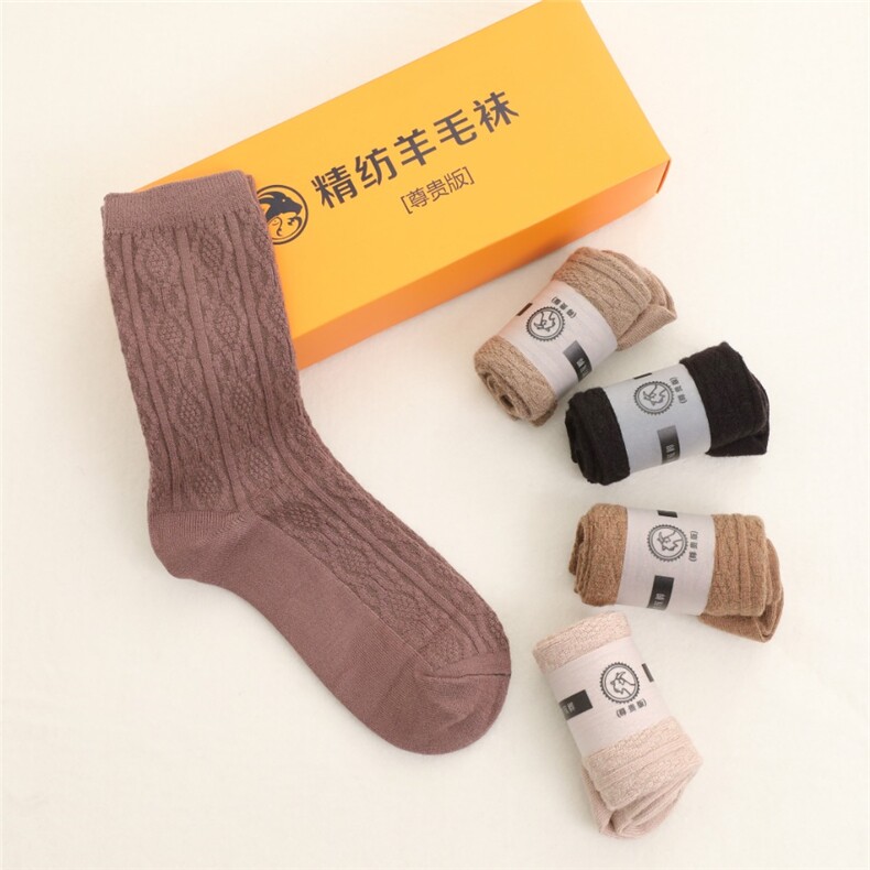 女款羊绒毛袜，双针一线重工工艺，花型漂亮,饰品袜子,丝瑞袜业