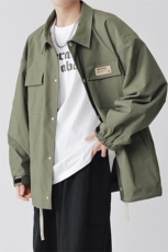 工装夹克男宽松落肩宽松纯色上衣外套DSA157B-JK733-P68，男装夹克，电商A157B