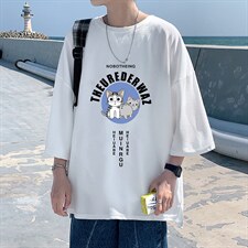 Q11160-P30 春夏季七分袖t恤男大码五分袖男短袖中袖图片