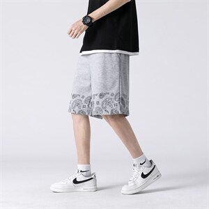 2025夏季短裤男潮流腰果花短裤男五分裤A210-K8515-P25控39，男装牛仔裤，星座210-3