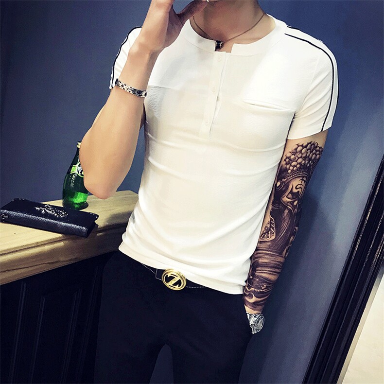 T恤棉圆领青春流行夏季短袖日常宽松青年韩版时尚休闲舒适简约潮流显瘦,男装T恤,电商A313