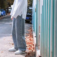 主推！港风休闲老爹宽松直筒男女牛仔裤X715NZ013P45控68，男装牛仔裤，星座715