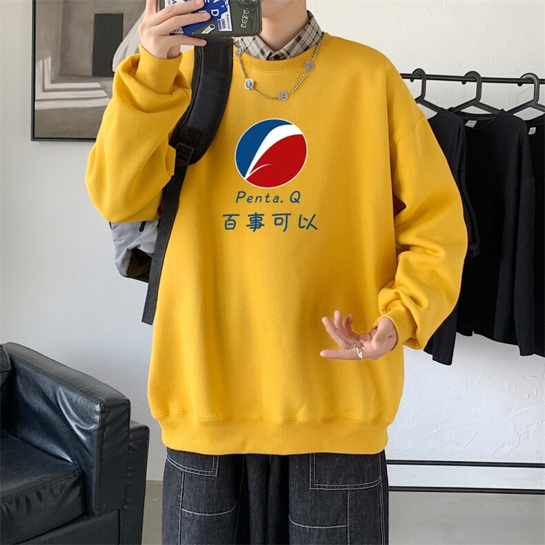 Y2462P38春秋季新款圆领卫衣男宽松套头衫港风休闲外套ins潮图片