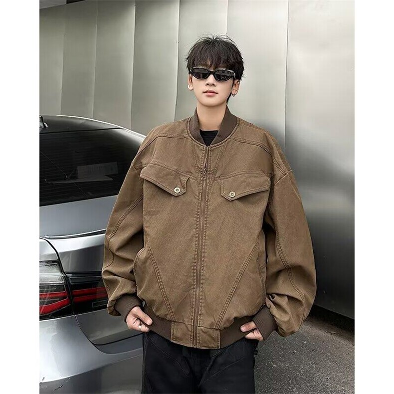 棒球服夹克男士韩版潮流高街帅百搭复古2025春季ins外套W6341-P70，男装夹克，星座412-2