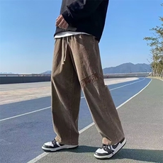 青少年美式复古休闲裤男高级感小众长裤学生潮牌痞帅显腿长直筒裤，男装休闲裤，星座218-1（原230）