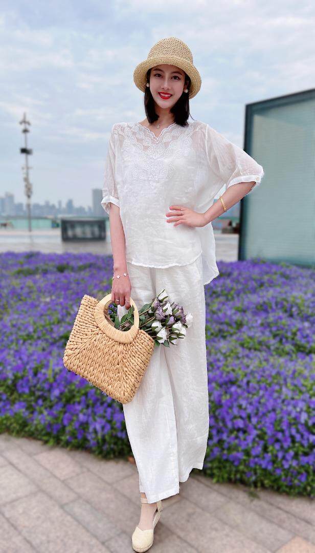纯苎连衣裙小衫裤子裙子衬衣 时尚风 风淑女风休闲风，女装连衣裙，川哲