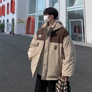 EQ333 美式可脱卸连帽拼色冬季工装棉衣外套男2024新款棉服图片