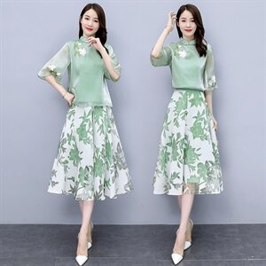民族风女2023年夏季新款复古中国风改良旗袍雪纺连衣裙图片