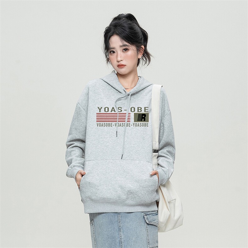 美式潮牌休闲风男女小众设计宽松款套头情侣装运动风连帽卫衣,女装卫衣/绒衫,初闻兮