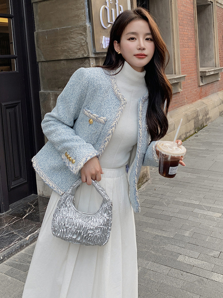 秋冬轻奢新中式法式复古外套短外套小香风小众上衣气质网红时尚,女装短外套,浙宝305
