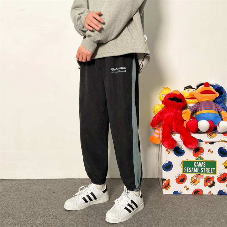 21春季新款港风宽松大码百搭束脚休闲裤运动裤K0501-P30,男装休闲裤,星座914-3